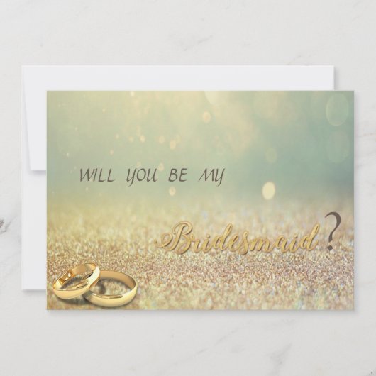 Elegant Glitter Bokeh, Rings Bridesmaid Kaart (Voorkant)