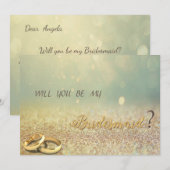 Elegant Glitter Bokeh, Rings Bridesmaid Kaart (Voorkant / Achterkant)