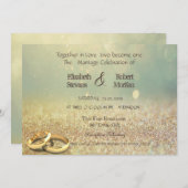 Elegant Glitter Bokeh, Rings Wedding Invitation Kaart (Voorkant / Achterkant)