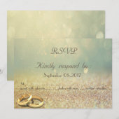 Elegant Glitter, Bokeh, Rings Wedding RSVP Kaart (Voorkant / Achterkant)