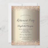 Elegant Glitter Border Champagne Retirement Kaart (Voorkant)