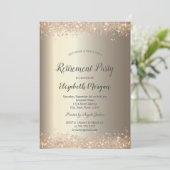 Elegant Glitter Border Champagne Retirement Kaart (Staand voorkant)