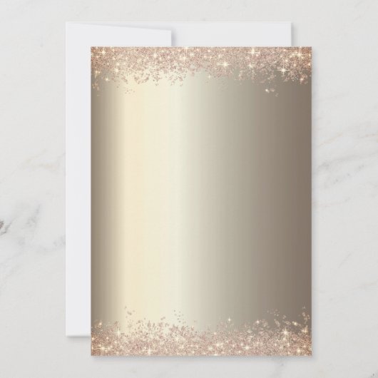 Elegant Glitter Border Champagne Retirement Kaart (Achterkant)
