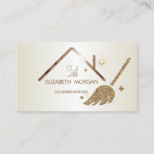 Elegant Glitter Broom House Visitekaartje (Voorkant)