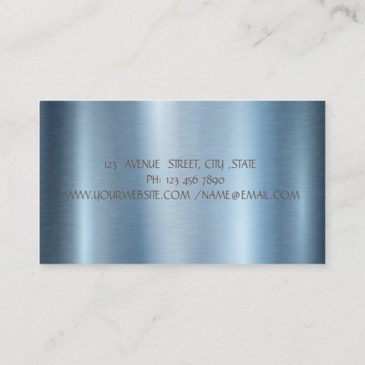 Elegant Glitter Broom Maid Cleaning House Blue Visitekaartje (Achterkant)