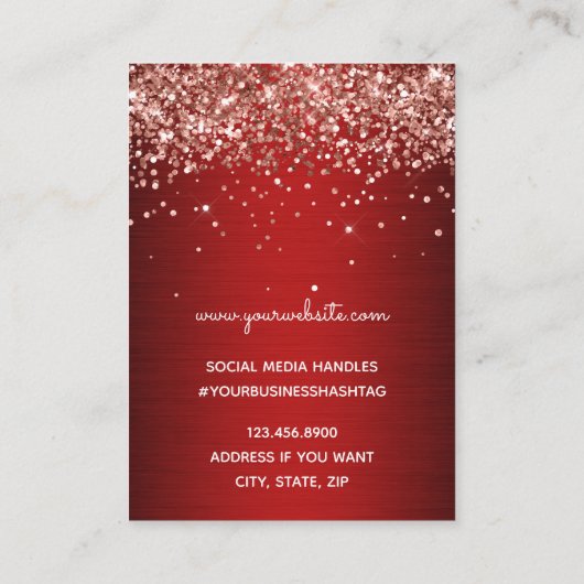 Elegant Glitter Brushed Metal and Earring Holder Visitekaartje (Achterkant)