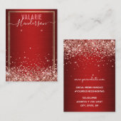 Elegant Glitter Brushed Metal and Earring Holder Visitekaartje (Voorkant / Achterkant)