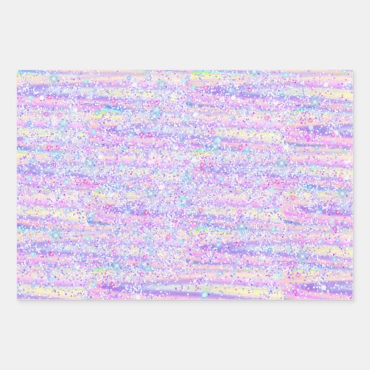 Elegant Glitter Confetti Holographic Trendy Girly Inpakpapier Vel (Voorkant 2)