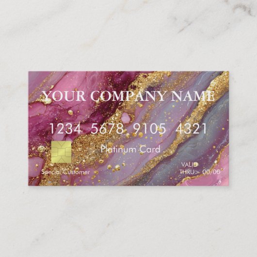 Elegant Glitter Credit Card Visitekaartje (Voorkant)