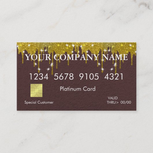 Elegant Glitter Credit Card Visitekaartje (Voorkant)