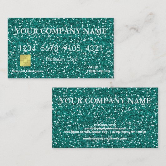 Elegant Glitter Credit Kaart Visitekaartje (Voorkant / Achterkant)