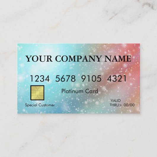 Elegant Glitter Credit Kaart Visitekaartje (Voorkant)