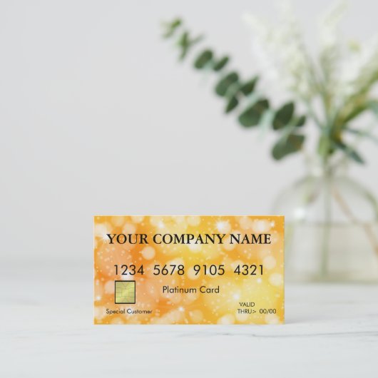 Elegant Glitter Credit Kaart Visitekaartje (Staand voorkant)