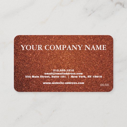 Elegant Glitter Credit Kaart Visitekaartje (Achterkant)