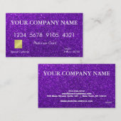 Elegant Glitter-creditcard Visitekaartje (Voorkant / Achterkant)