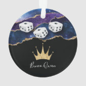 Elegant Glitter Crown Bunco Queen Ornament (achterkant)