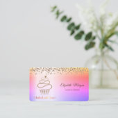 Elegant Glitter Cupcake,Sweets,Bakery Ombre Visitekaartje (Staand voorkant)