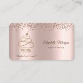Elegant Glitter Cupcake, Sweets, Bakkerij Visitekaartje (Voorkant)