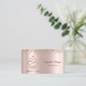 Elegant Glitter Cupcake, Sweets, Bakkerij Visitekaartje (Staand voorkant)
