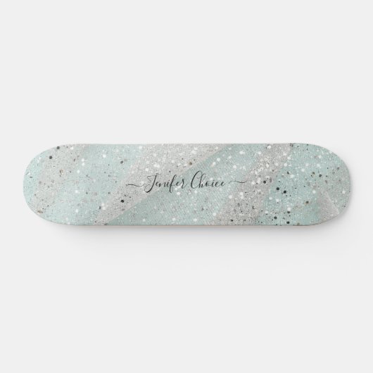 Elegant Glitter Custom Name Skateboard (Horizontaal)