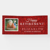 Elegant Glitter Custom Photo Retirement Party Ban Spandoek (Horizontaal)