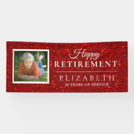 Elegant Glitter Custom Photo Retirement Party Ban Spandoek