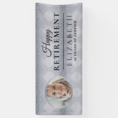 Elegant Glitter Custom Photo Retirement Party Spandoek (Verticaal)