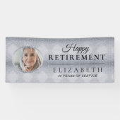 Elegant Glitter Custom Photo Retirement Party Spandoek (Horizontaal)