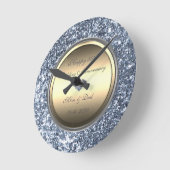 Elegant Glitter Diamond 50th Wedding Jubileum Ronde Klok (Hoek)