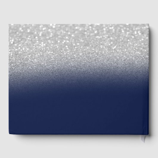 Elegant Glitter Dress Bokeh Blue Sweet 16 Gastenboek (Achterkant)