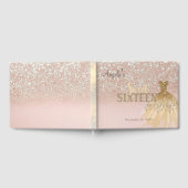 Elegant Glitter Dress Bokeh Ombre, Sweet 16 Gastenboek (Volledig)