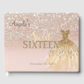 Elegant Glitter Dress Bokeh Ombre, Sweet 16 Gastenboek (Voorkant)