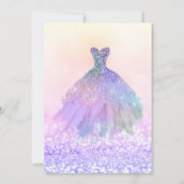 Elegant Glitter Dress Bokeh Sweet 16 Kaart (Achterkant)