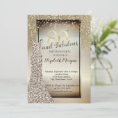Elegant Glitter Dress, Confetti 80th Birthday Part Kaart (Staand voorkant)