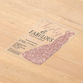 Elegant Glitter Dress | Veertig jaar en feestdag Acryl Uitnodigingen (Laagn)