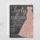 Elegant Glitter Dress | Veertig jaar en feestdag Kaart (Voorkant)