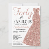 Elegant Glitter Dress | Veertig jaar en feestdag Kaart (Voorkant)