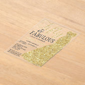 Elegant Glitter Dress | Vijftig jaar en feestdag Acryl Uitnodigingen (Laagn)