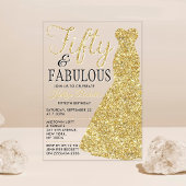 Elegant Glitter Dress | Vijftig jaar en feestdag Acryl Uitnodigingen