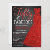 Elegant Glitter Dress | Vijftig jaar en feestdag Kaart (Voorkant)