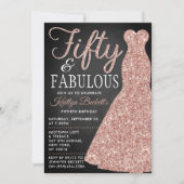 Elegant Glitter Dress | Vijftig jaar en feestdag Kaart (Voorkant)