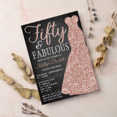 Elegant Glitter Dress | Vijftig jaar en feestdag Kaart
