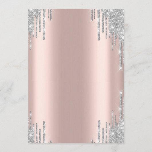 Elegant Glitter Drift Bridal Brunch Menu Kaarten (Achterkant)