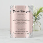 Elegant Glitter Drift Bridal Brunch Menu Kaarten (Staand voorkant)