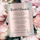 Elegant Glitter Drift Bridal Brunch Menu Kaarten