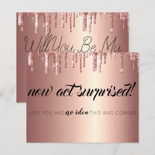 Elegant Glitter Drift Bridesmaid-voorstel Kaart (Voorkant / Achterkant)