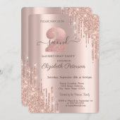 Elegant Glitter Drift Roos Gold 2e verjaardag Kaart (Voorkant / Achterkant)