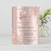 Elegant Glitter Drift Roos Gold 5th Birthday Kaart (Staand voorkant)