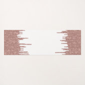 Elegant Glitter Drift Roos Gold Monogram Script Yogamat (Achterkant (horizontaal))