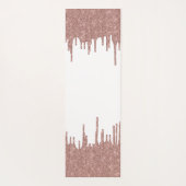 Elegant Glitter Drift Roos Gold Monogram Script Yogamat (Achterkant)